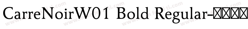CarreNoirW01 Bold Regular字体转换